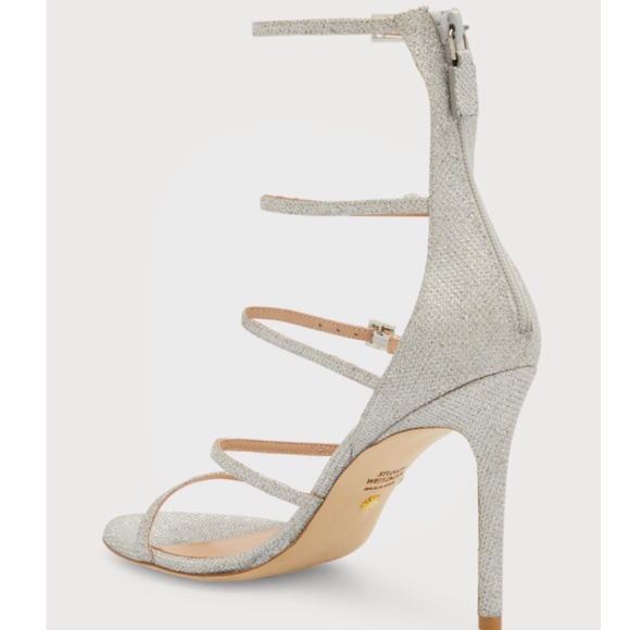 NIB $625 Stuart Weitzman Nudist Crystal-Buckle Caged Sandals in size 37.5! - Picture 4 of 6